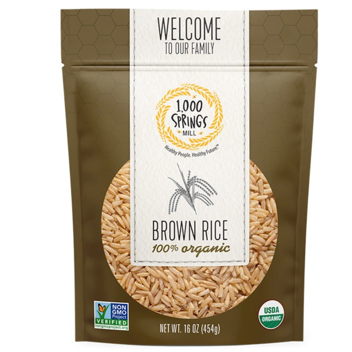Brown Rice - Organic - 1,000 Springs Mill