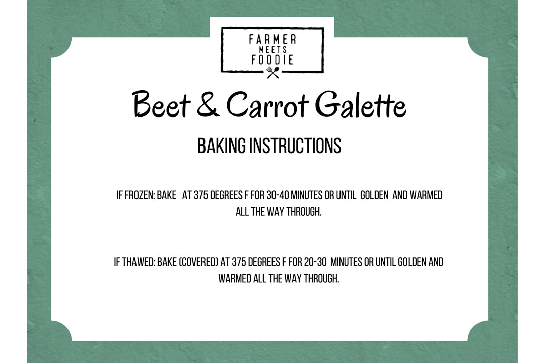 Beet & Carrot Galette - Prepared Freezer Meal