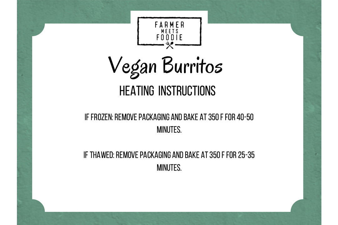 Vegan Burritos - Prepared Freezer Meal